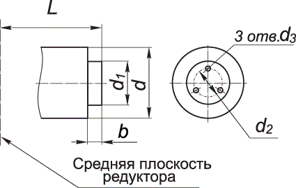 ПРИСОЕДИНИТЕЛЬНЫЕ РАЗМЕРЫ ТИХОХОДНОГО ВАЛА В ВИДЕ ЗУБЧАТОЙ ПОЛУМУФТЫ