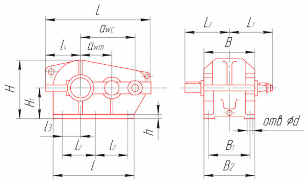 Редуктор ц2 400 чертеж