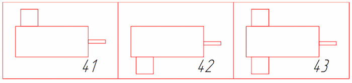 Варианты сборки редукторов типа КЦ2
